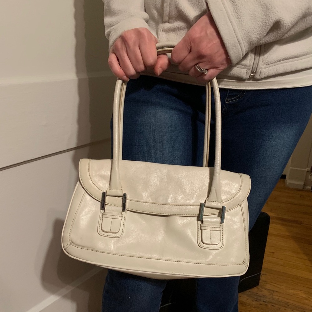 Nordstrom White Leather Handbag Purse